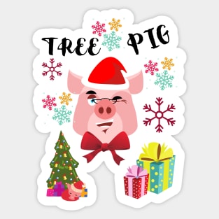 CHRISTMAS TREE PIG Sticker